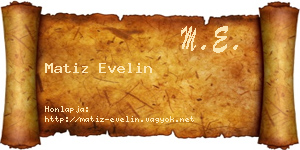 Matiz Evelin névjegykártya
